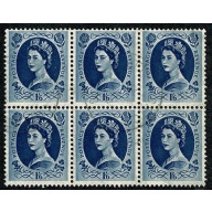 1/6 grey-blue. Fine used block of six. SG 586