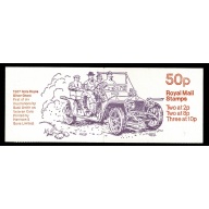 50p Veteran Cars No.1  "Rolls Royce Silver Ghost". 8p Left Band. DP33A Perf E1. SG FB10b