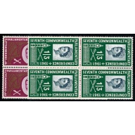 1961 Parliamentary Conference. SG 629-630. Blocks of 4