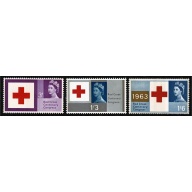 1963 Red Cross (phos). Set of 3 values. Unmounted Mint. SG 642p-644p