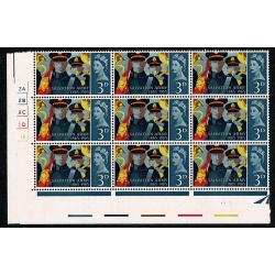 1965 Salvation Army 3d (ord). "retouch V" variety. Cyl. block. SG Spec.W61b.