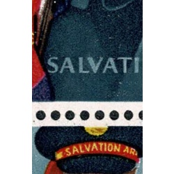 1965 Salvation Army 3d (ord). "retouch V" variety. Cyl. block. SG Spec.W61b.