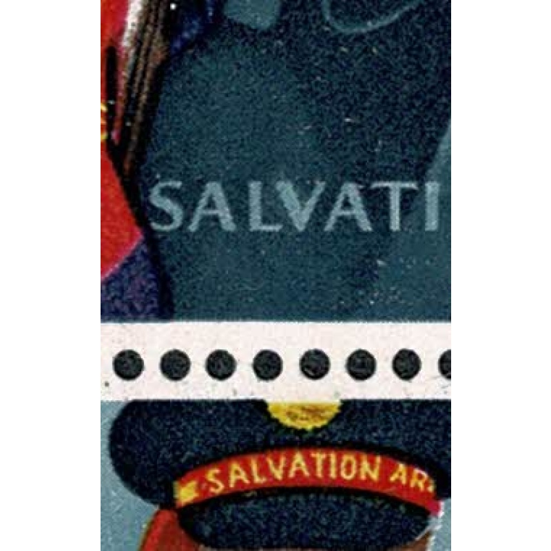 1965 Salvation Army 3d (ord). "retouch V" variety. Cyl. block. SG Spec.W61b.