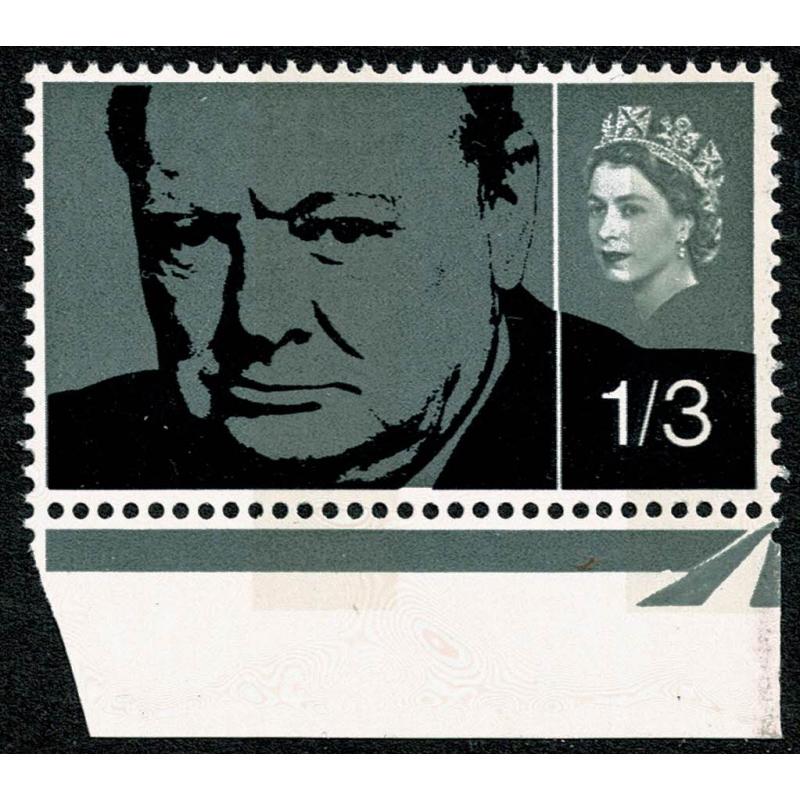 1965 Churchill 1/3 (phos)   TWO BROAD PHOSPHOR BANDS. SG Spec. WP58