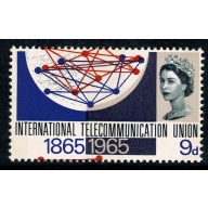 1965 I.T.U. 9d (phos). SHIFT OF RED. SG 683p var.