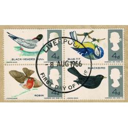 1966 Birds (phos) Missing Reddish Brown SG 698pj-699pj. First Day Cover.