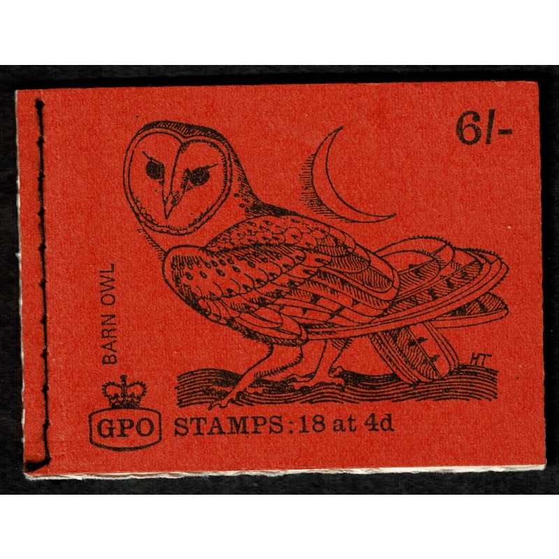 QP46 6/- Barn Owl February 1969. All panes PVA gum