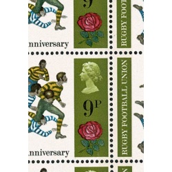 1971 Anniversaries 9p. Listed variety "Pale green leaf" SG Spec. W205f