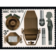 1972 BBC 3p. SHIFT OF YELLOW & SLATE. SG 909 var.