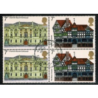 1975 Architecture. 7p se-tenant block of four. . SG 975a. Very Fine Used