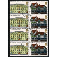 1975 Architecture. 7p se-tenant block of eight. . SG 975a. Very Fine Used