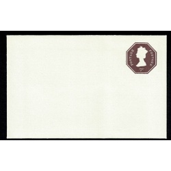 7p Purple brown. Size O. 95x145mm. 1 Phos Band. H&B EP121. No place for postcode on flap.