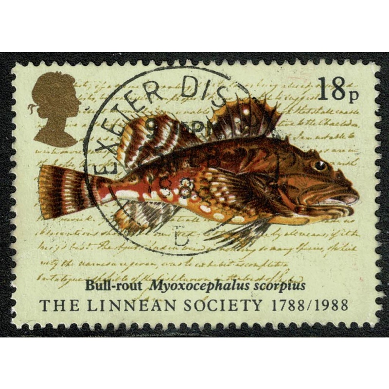 1988 Linnean Society 18p. Fine used single SG 1380