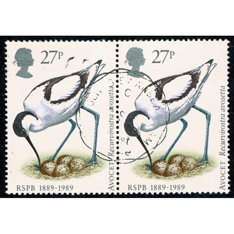 1989 R.S.P.B 27p value. Fine used pair. SG 1420