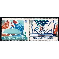 1994 Channel Tunnel 41p. MULTIPLE COLOUR SHIFTS plus PERF SHIFT. SG 1822/23 var.