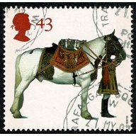 1997 Queen&#039;s Horses 43p value. . Very Fine Used single. SG 1991