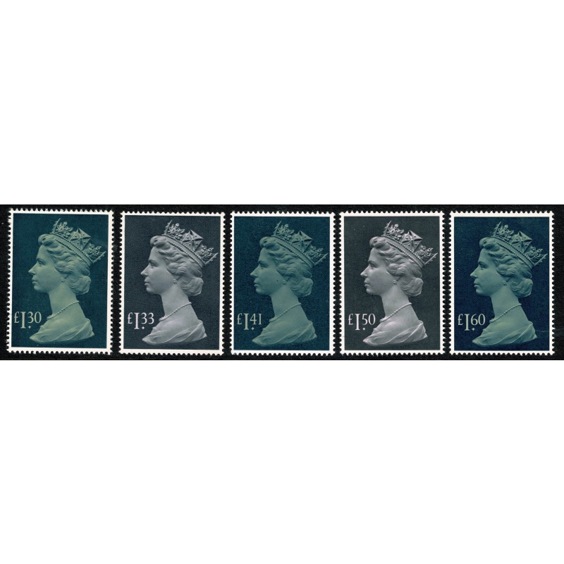 1983-87 Parcel High Values.  Set of 5 values. Unmounted Mint.